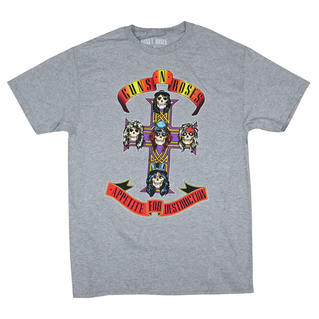 Guns N Roses - Appetite For Destruction Grey T-Shirt