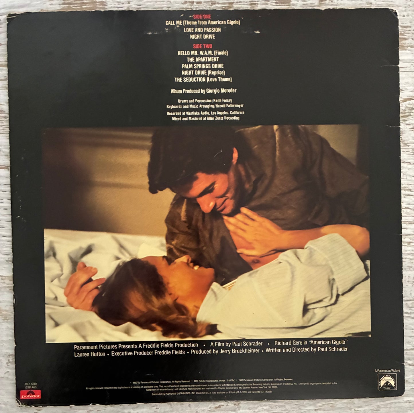 American Gigolo - OST (1980 US Pressing 12" Vinyl) (Used/2nd Hand)