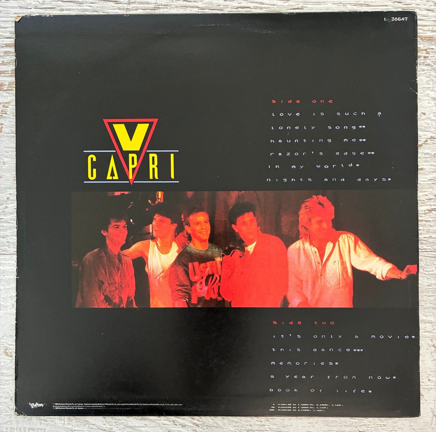 V Capri - In My World (1986 Aus Pressing 12" Vinyl) (Used/2nd Hand)