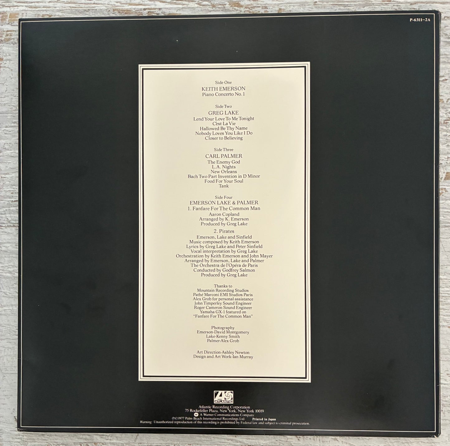 Emerson Lake & Palmer - Works Vol 1 (1977 Japanese 2XLP 12" Vinyl) (Used/2nd Hand)