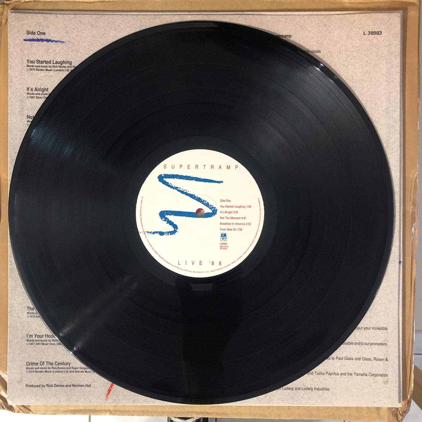 Supertramp - Live '88 (1988 Australian Pressing 12" Vinyl) (Used/2nd Hand)