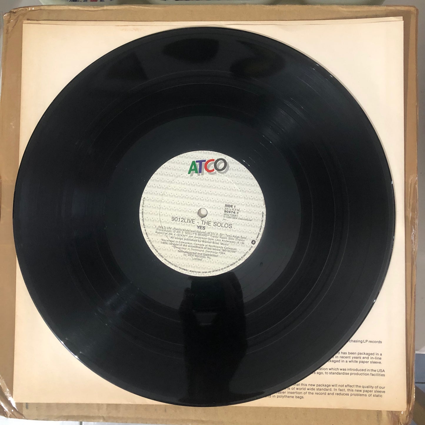 Yes - 9012 Live The Solos (1985 Australian Pressing 12" Vinyl) (Used/2nd Hand)