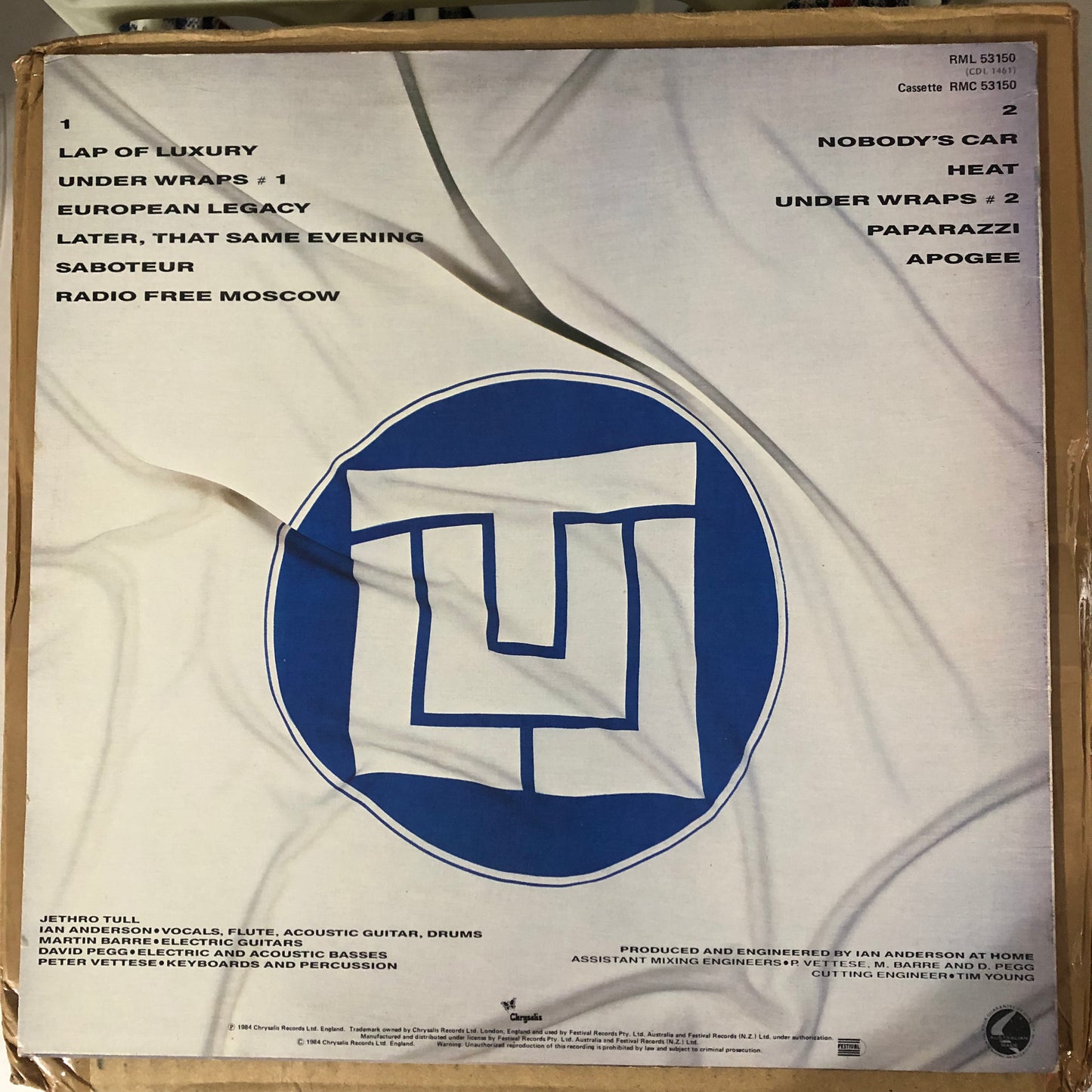 Jethro Tull - Under Wraps (1984 Australian Pressing 12" Vinyl) (Used/2nd Hand)
