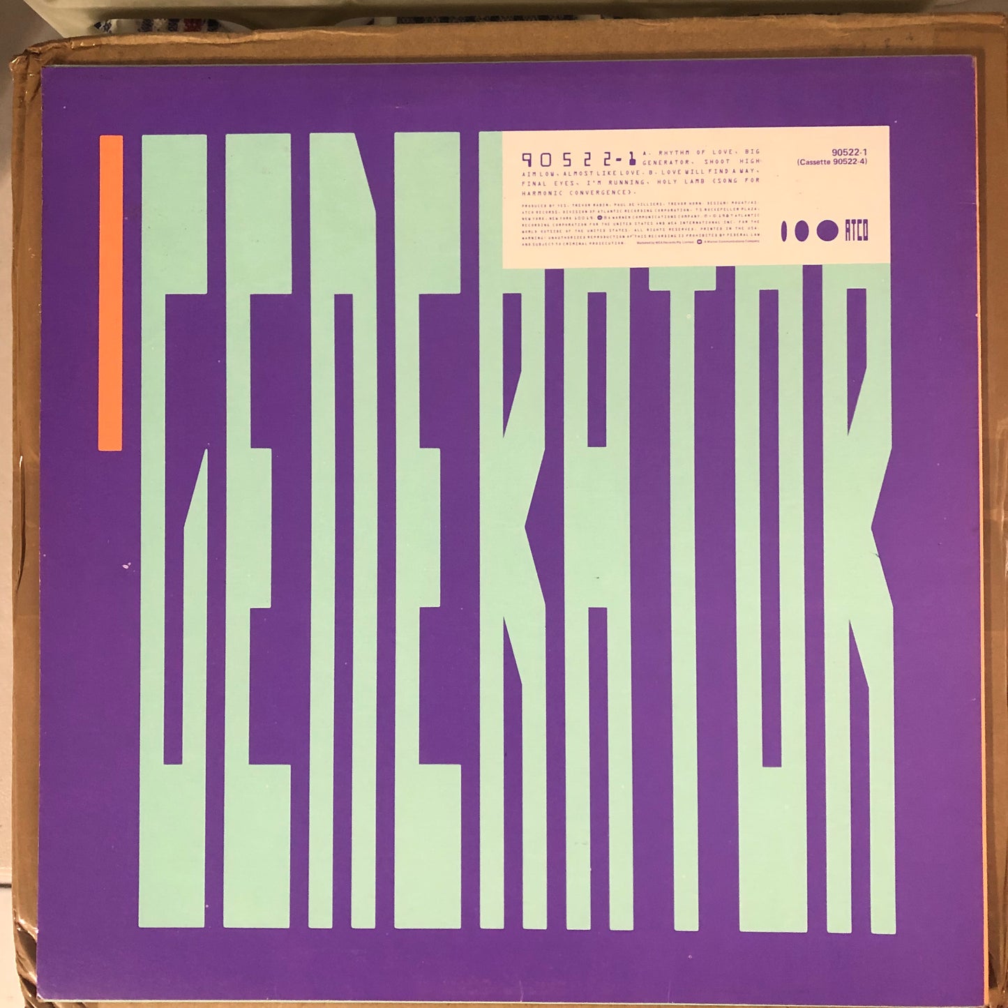 Yes - Big Generator (1987 Australian Pressing 12" Vinyl) (Used/2nd Hand)