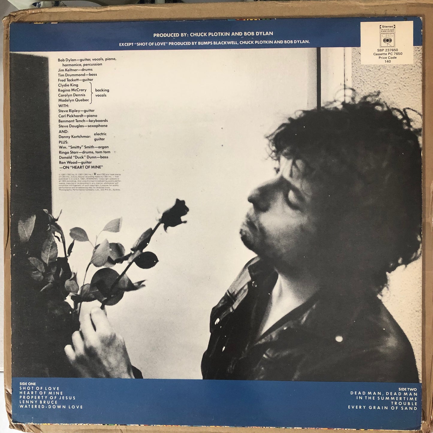Bob Dylan - Shot Of Love (1981 Australian Pressing 12" Vinyl) (Used/2nd Hand)