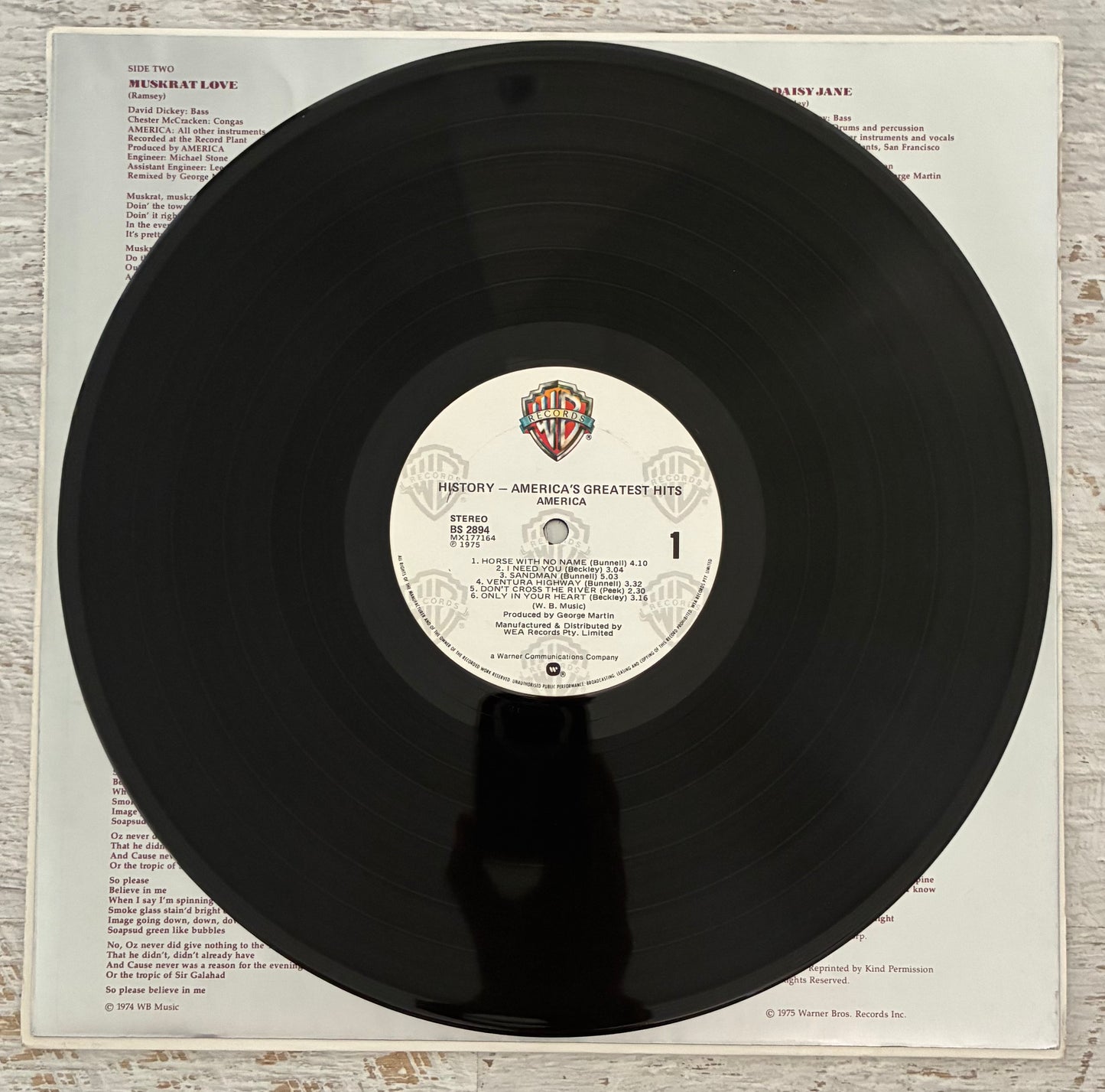 America - History America's Greatest Hits (1975 Australian Pressing 12" Vinyl) (Used/2nd Hand)