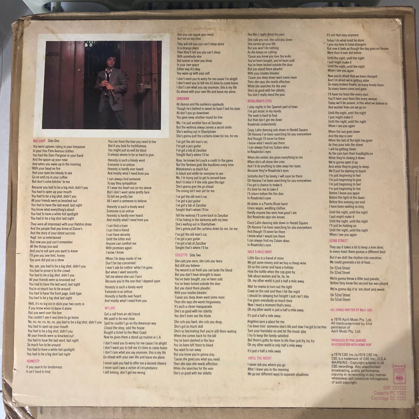 Billy Joel - 52nd Street (1978 Australian Pressing 12" Vinyl) (Used/2nd Hand)