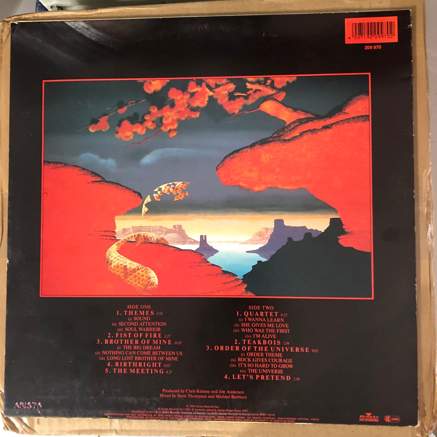 Anderson Bruford Wakeman Howe - Self Titled (1989 Australian Pressing 12" Vinyl) (Used/2nd Hand)